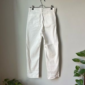 Everlane straight leg white cropped pants